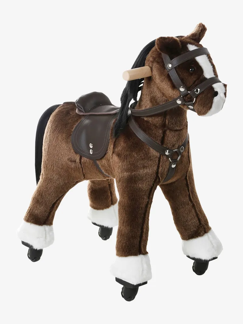 Vertbaudet Vertbaudet Kinder Reitpferd oder Einhorn auf Rollen, Kleines pferd braun, – Produktbild 3 von 4