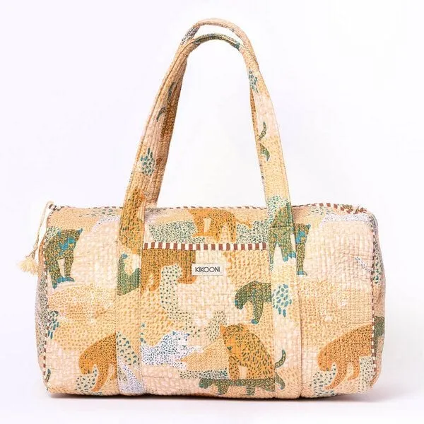KIKOONI KIKOONI handgefertigte große Baumwolltasche "K. Shopper", Lucky leo beige, – Produktbild 1 von 4