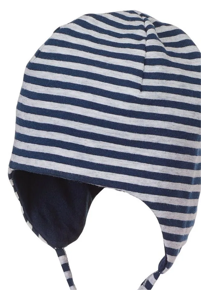 Sterntaler Sterntaler Beanie OCS Wende-Mütze (1-St) Babymütze aus Baumwolle mit Bindeband und Ohrenklappen, Blau, – Produktbild 2 von 5