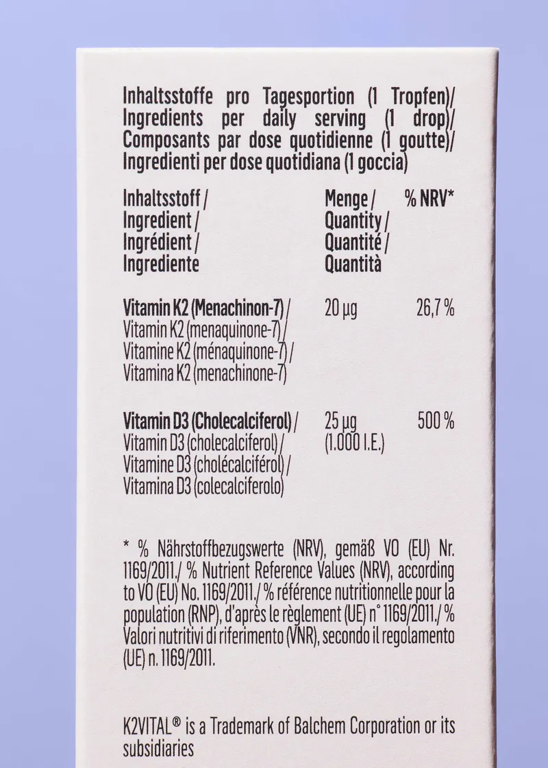 KoRo Vitamin D3+K2 MK7 Tropfen all-trans 50 ml – Produktbild 1 von 5