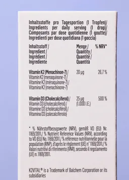 KoRo Vitamin D3+K2 MK7 Tropfen all-trans 50 ml – Produktbild 1 von 1