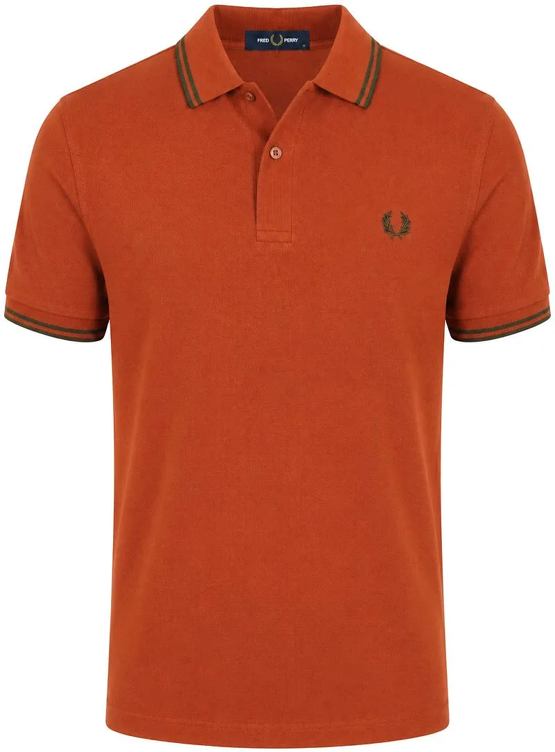 Fred Perry Fred Perry Poloshirt Tipped M3600 Brique 81C - Größe M, Orange, – Produktbild 1 von 5