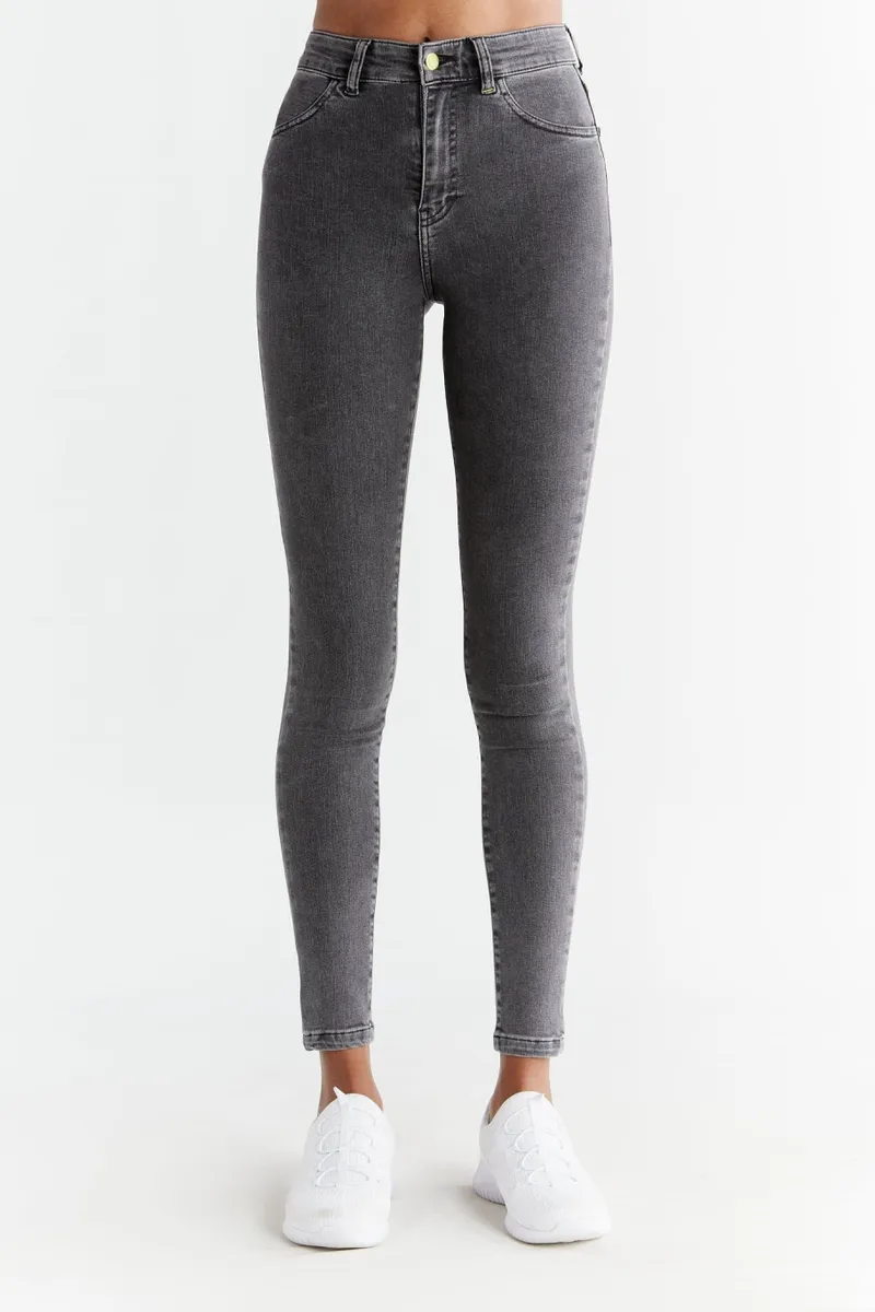 Evermind Evermind Damen vegan Jeans Stretch Skinny Fit Eisengrau, Grau, – Produktbild 2 von 2