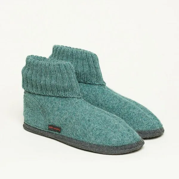 Kitz-Pichler Kitz-Pichler Hüttenschuh Ötz - Hausschuh für Damen & Herren aus 100% Schurwolle, Dunkel-grün, – Produktbild 1 von 4