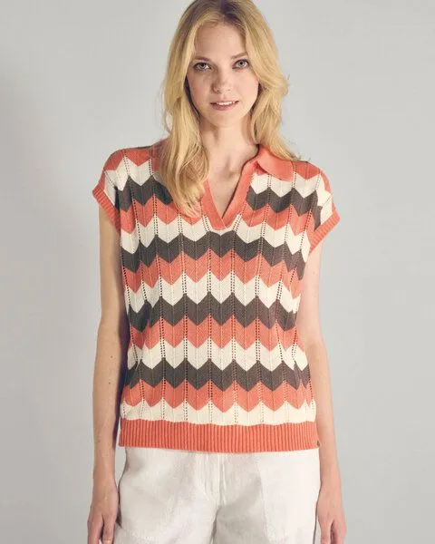 HempAge HempAge Hanf Sommer Pullunder, Peach, – Produktbild 2 von 3