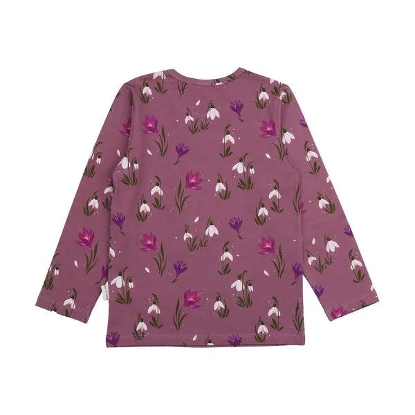 Walkiddy Kinder Langarmshirt The Snowdrops Bio-Baumwolle – GOTS-zertifiziertes Walkiddy Shirt mit Blumen-Print, weich, sanft & perfekt für jede Jahreszeit, Lila, – Produktbild 2 von 3