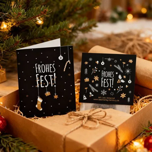 Ideenverlag Hamburg Ideenverlag Hamburg 10 „Frohes Fest“ Samenbomben im Tütchen mit Kaltkeimer-Saatgut + 10 Geschenk Grußkarten – Produktbild 1 von 8