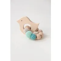 NoniKids Berlin NoniKids Berlin Greifling Beißring Holz *Vogel* | Bio Baumwolle, Mint/petrol, – Produktbild 1 von 1