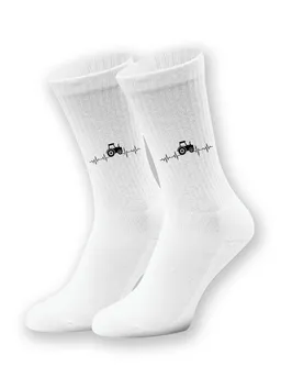Youth Designz Tennissocken Unisex Socken "Heartbeat Traktor" Aufdruck lustig Geschenk Statement mit verstärkter Verse und Zehenbereich – Produktbild 1 von 1