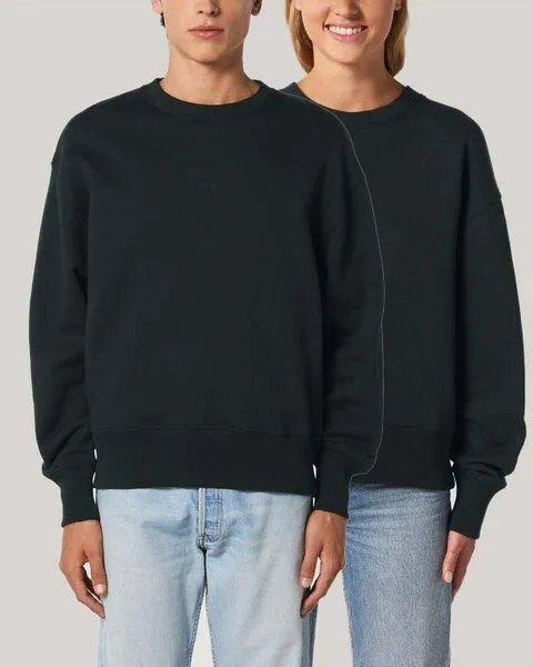 YTWOO YTWOO Lässiges Sweatshirt in Bio-Qualität, Pullover, Sweater, Unisex, Schwarz, – Produktbild 2 von 3