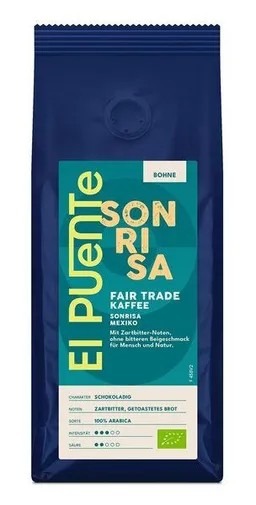 El Puente El Puente Sonrisa - Bio-Kaffeebohnen 250 g | Fair Trade | Bio-zertifiziert | Vegan | Glutenfrei – Produktbild 1 von 1