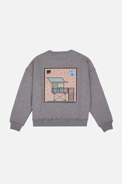 Trendsplant Women's Antonyo Marest x Trendsplant Art Hut Oversized Sweatshirt Sport Grey, Grau, – Produktbild 2 von 4