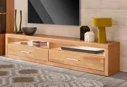OTTO home Lowboard Ribe,180cm breit, Fronten Massivholz,4 Fächer,Kabeldurchführung, Holz massiv, Holzwerkstoff, Metall Griffe,2 Klappen – Produktbild 1 von 1