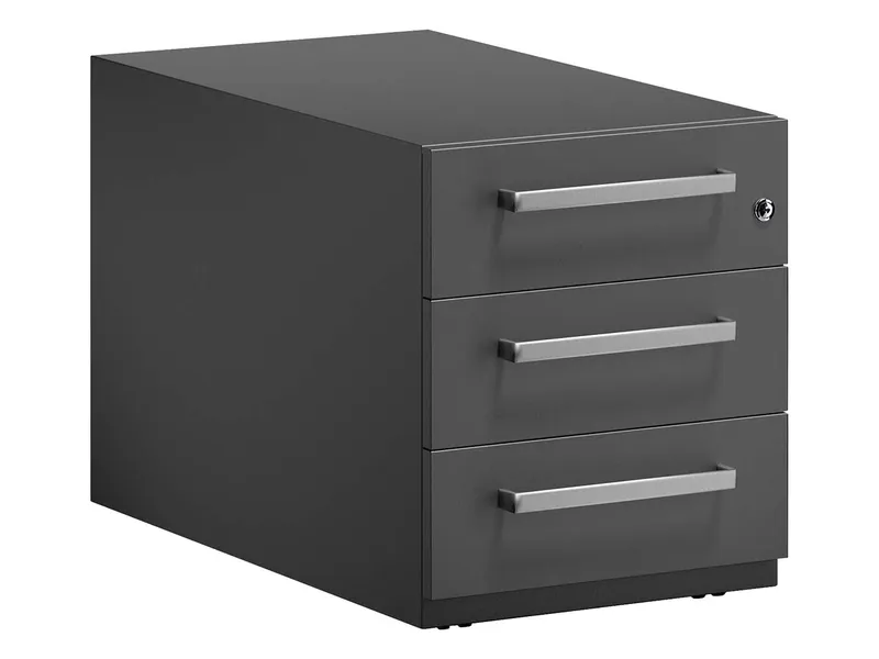 Bisley Bisley Rollcontainer "Note" mit Griff, 3 Schubladen T 77,5 cm schwarz – Produktbild 1 von 1