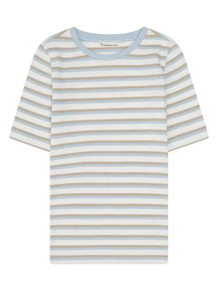 KnowledgeCotton Apparel KnowledgeCotton Apparel T-Shirt - Rib t-shirt - aus Bio-Baumwolle, Blau (multi-color-stripe), – Produktbild 4 von 4