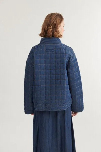 Basic Apparel Basic Apparel Bine Denim-Steppjacke, Blau, – Produktbild 3 von 4