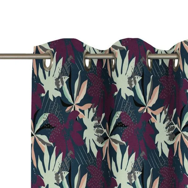 Nature by Adam Nature by Adam Vorhang aus 100% Bio-Baumwolle - Made in Germany - Jungle, Lila-blau, – Produktbild 6 von 7