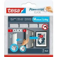 Tesa tesa Selbstklebendes Klettband "Powerstrips CLICK" medium, bis 5,4 kg, 4er-Pack – Produktbild 1 von 1