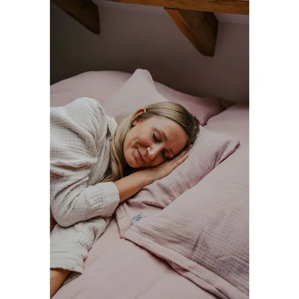 Hutch&Putch Hutch&Putch Musselin Kopfkissenbezug 100% Bio-Baumwolle, Blush, – Produktbild 2 von 4