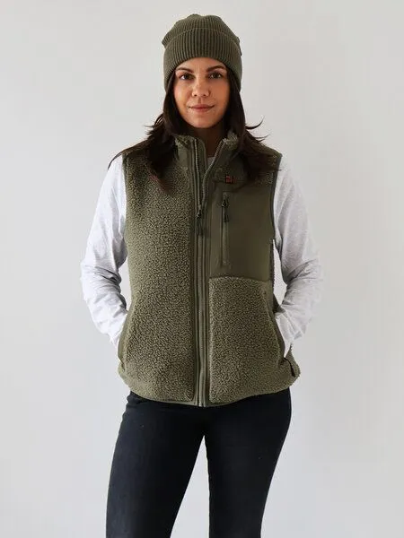 Kultgut Kultgut New Recycling Generation - Kuschelige Sherpa Fleeceweste / With Love, Naturgrün, – Produktbild 1 von 7