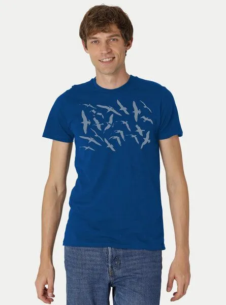 Peaces.bio - handbedruckte Biomode Peaces.bio - handbedruckte Biomode Fit T-Shirt Möwen Herren, Rosa, – Produktbild 2 von 2
