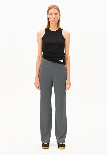 ARMEDANGELS ARMEDANGELS GMT DYE RIB Damen Ripp-Jerseyhose aus Bio-Baumwoll Mix, Space steel, – Produktbild 4 von 4