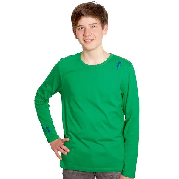 HANDGEDRUCKT HANDGEDRUCKT "Ameisen" Männer Longsleeve, Green, – Produktbild 3 von 3
