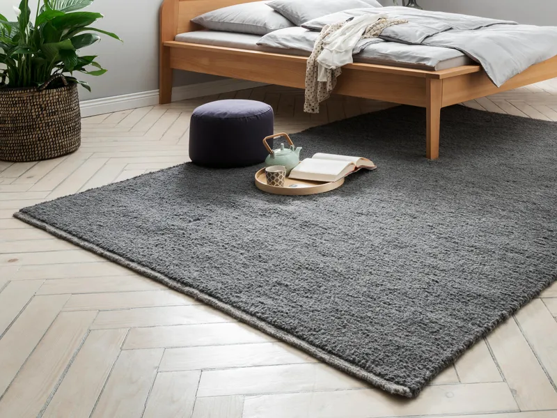 allnatura Schurwollteppich "Romballo" 70x140 cm, Naturweiß, – Produktbild 2 von 2