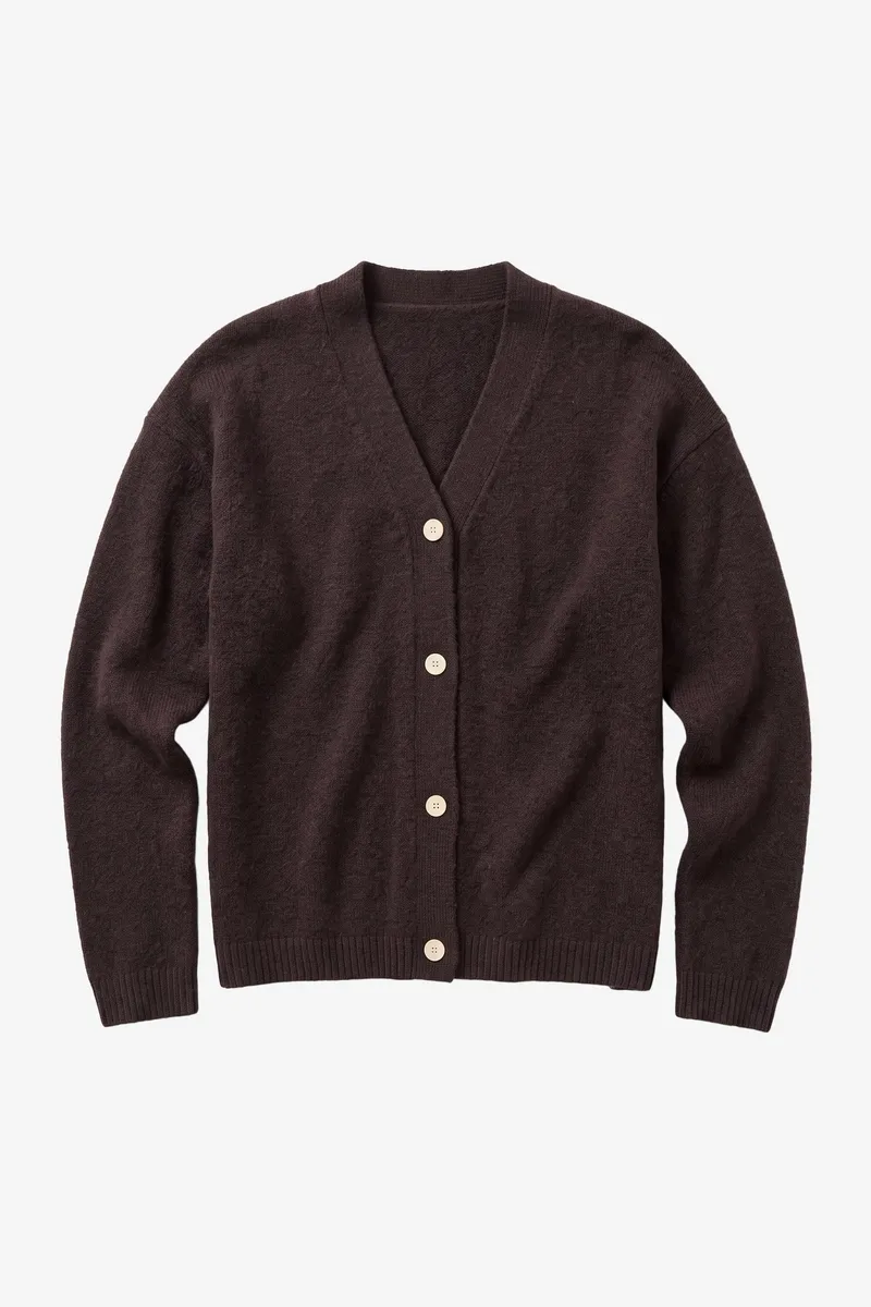 KnowledgeCotton Apparel KnowledgeCotton Apparel Damen vegan Strickjacke Damen Soufflé Yarn In Der Farbe Chocolate Torte, Braun, – Produktbild 1 von 2