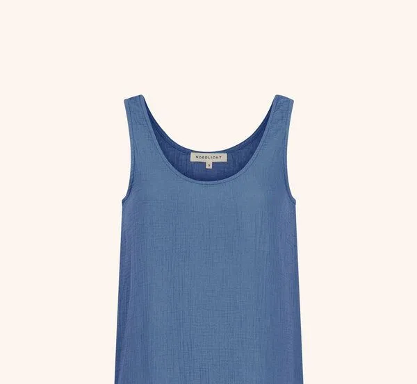 NORDLICHT NORDLICHT Damen Musselin Kleid aus 100% Bio-Baumwolle MARJA, Blau, – Produktbild 4 von 4