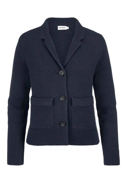 hessnatur hessnatur Strick Blazer Regular aus Bio-Baumwolle mit Bio-Merinowolle, Marine, – Produktbild 4 von 5