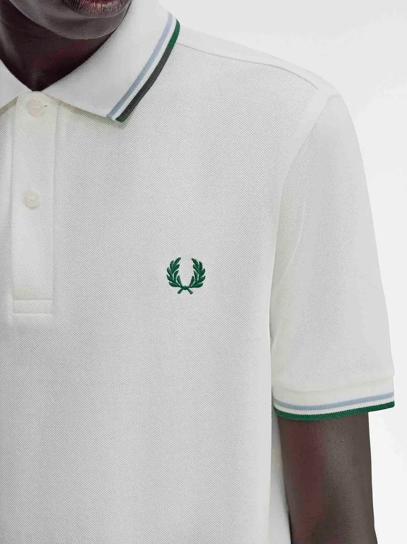 Fred Perry Fred Perry Polo Twin Tipped M3600 Weiß Z52 - Größe M, Weiß, – Produktbild 3 von 5