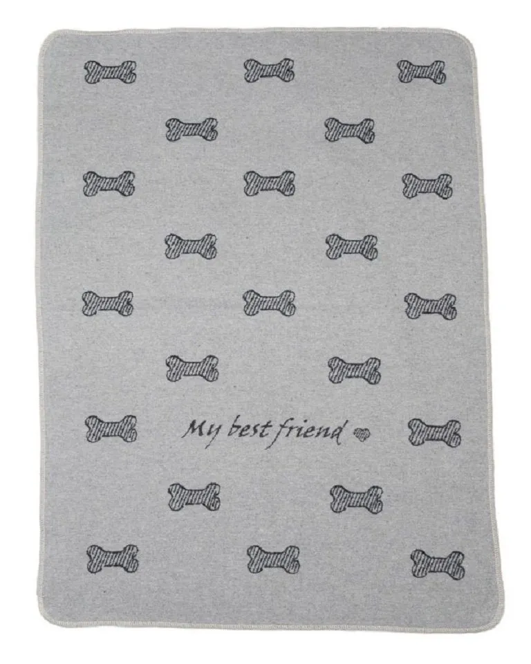 david fussenegger david fussenegger Tierdecke Hundedecke 'my best friend/Knochen allover', Grau, – Produktbild 1 von 3