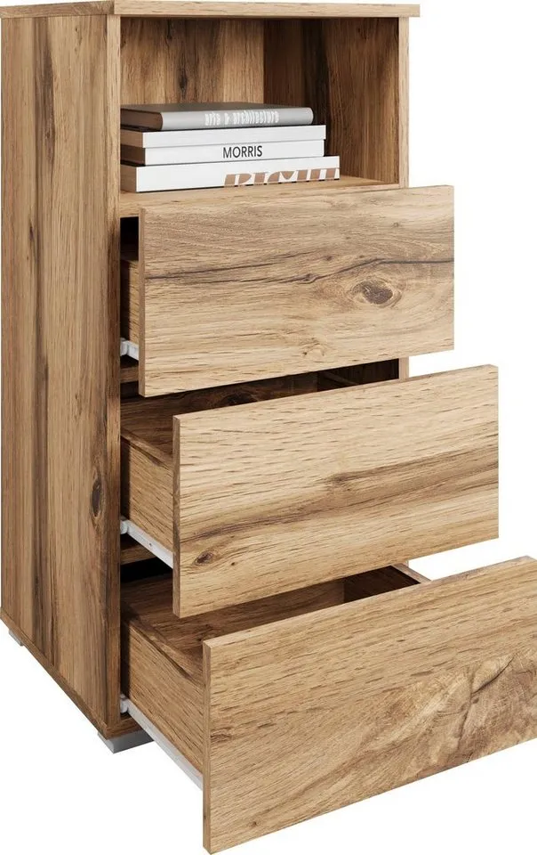 OTTO home Mehrzweckschrank Paris mit 3 Schubkästen (Breite 40 cm), Braun, – Produktbild 3 von 5