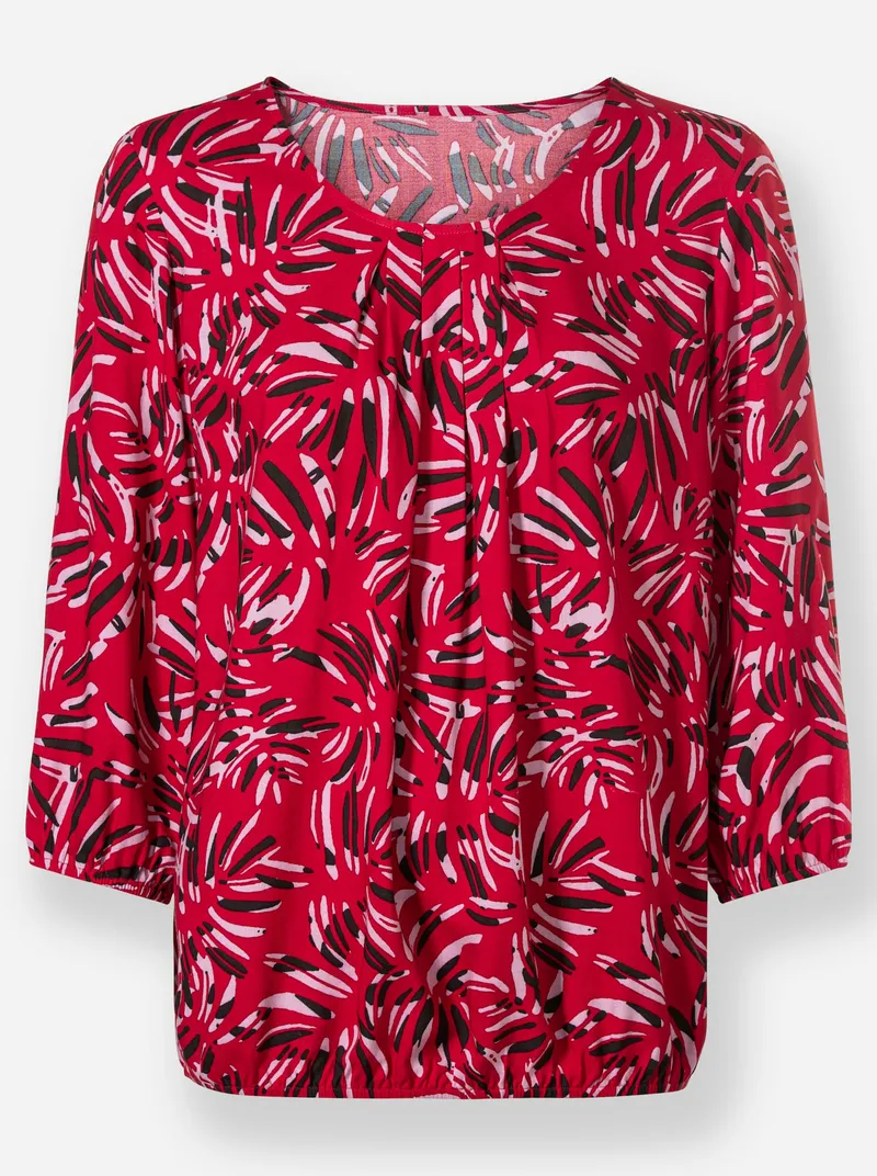 Witt Druckbluse rot-graphit-bedruckt, Rot-graphit-bedruckt, – Produktbild 1 von 2