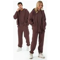 ORGANICATION ORGANICATION JENNA | Essentials Travel Unisex Full Zip-Hoodie aus Bio-Baumwolle und recyceltem Polyester, Bitter chocolate, – Produktbild 1 von 1