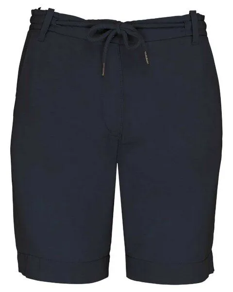 YTWOO YTWOO Damen Bermuda-Shorts Straight Fit aus nachhaltigen Lyocellfasern und Leinen, Navy, – Produktbild 1 von 4