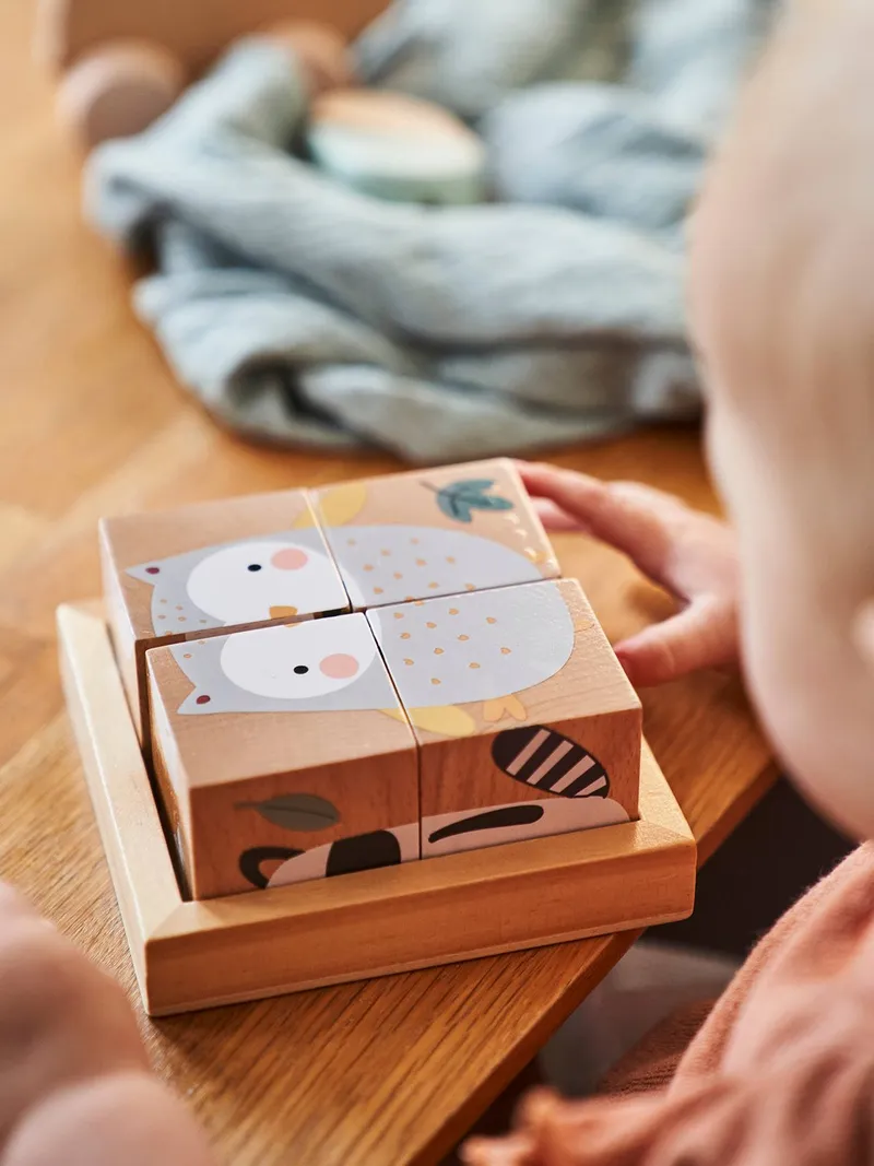 Vertbaudet Baby Würfelpuzzle MÄRCHENWALD, Mehrfarbig, – Produktbild 3 von 4