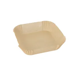 PAPSTAR PAPSTAR Backpapier 100 x Backpapiere 16 cm x 16 cm x 4,5 cm braun Heißluftfritteusen – Produktbild 1 von 1