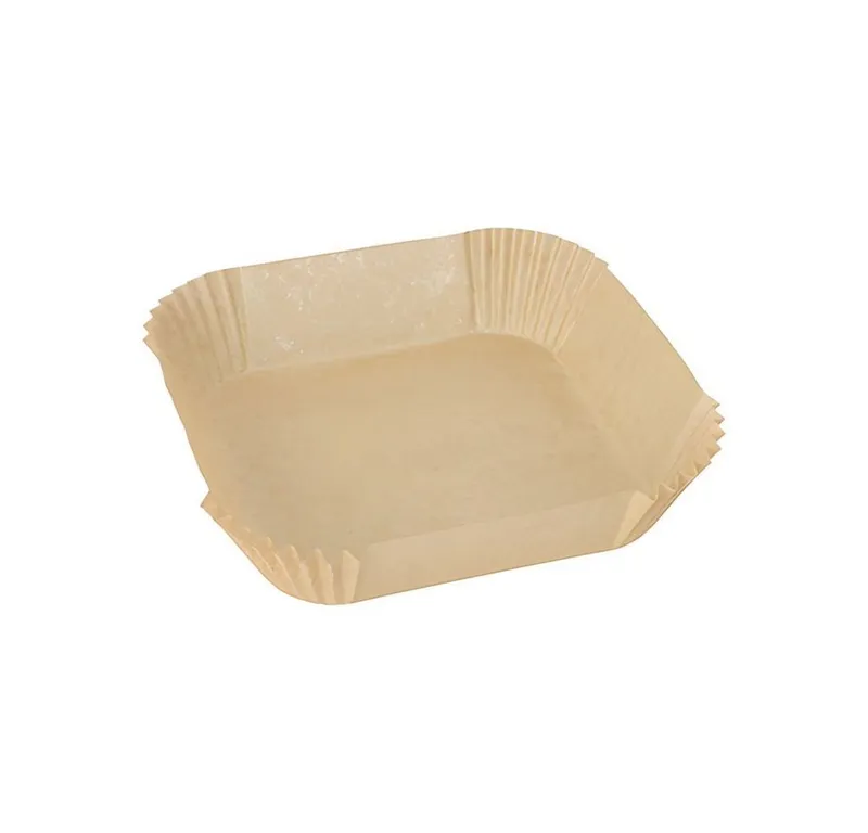 PAPSTAR PAPSTAR Backpapier 100 x Backpapiere 16 cm x 16 cm x 4,5 cm braun Heißluftfritteusen, Braun, – Produktbild 1 von 2
