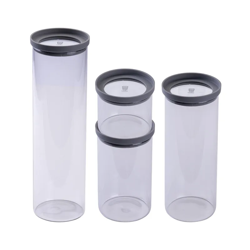 Chefkoch trifft Fackelmann Chefkoch trifft Fackelmann Set Vorratsdosen "Alles aus Glas", rund, 4-tlg. – Produktbild 1 von 2