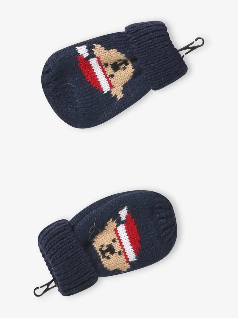 Vertbaudet Baby-Set aus Mütze mit Pompon, Marine, – Produktbild 4 von 4