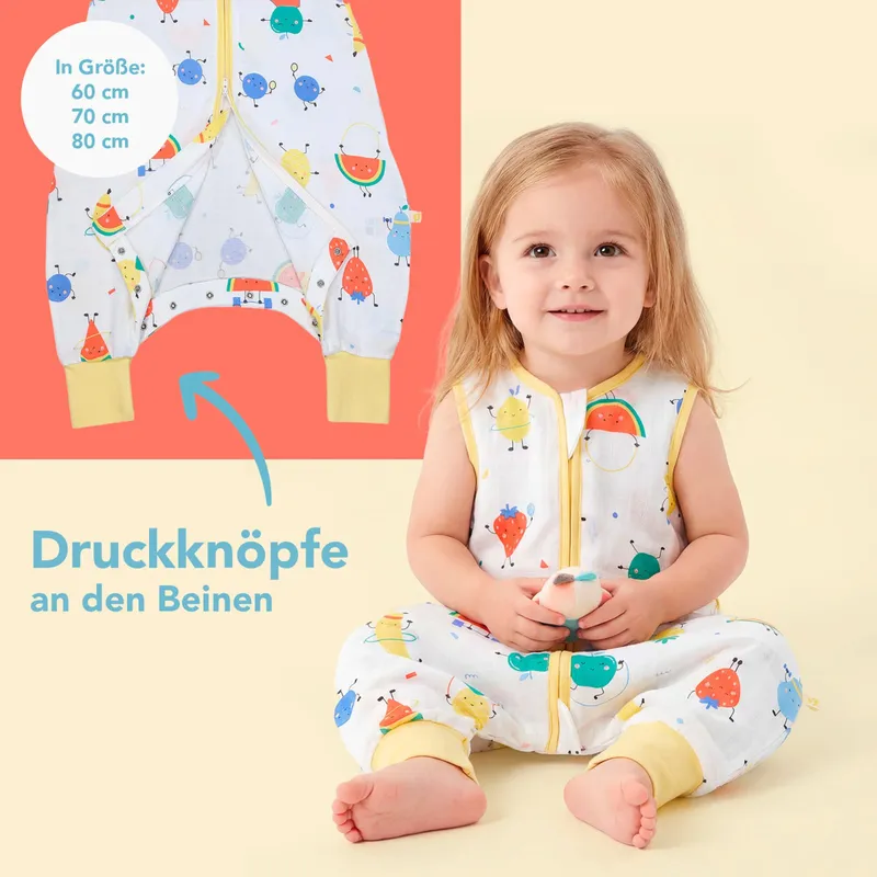 schlummersack schlummersack Schlafsack mit Füßen 0.5 Tog, Gelb, – Produktbild 4 von 8
