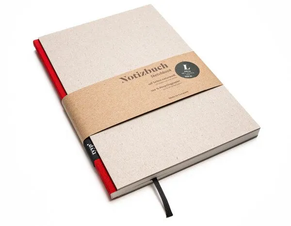 tyyp tyyp Notizbuch A5 – 100% Recyclingpapier – handmade in Germany – BerlinBook, Rot, – Produktbild 1 von 4