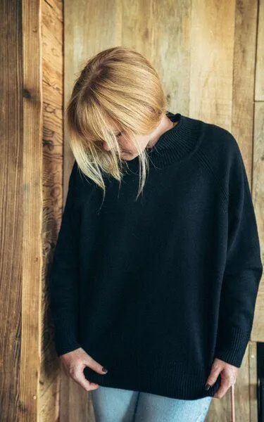Kopyto Kopyto IRBIS - Damen Rollkragenpullover Stickpullover 100% Merinowolle, Schwarz, – Produktbild 3 von 4