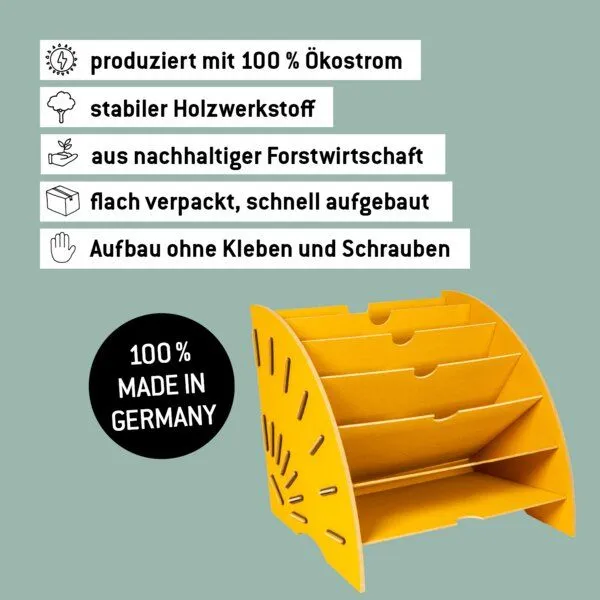 WERKHAUS WERKHAUS Magazin Organizer, Goldgelb, – Produktbild 3 von 7