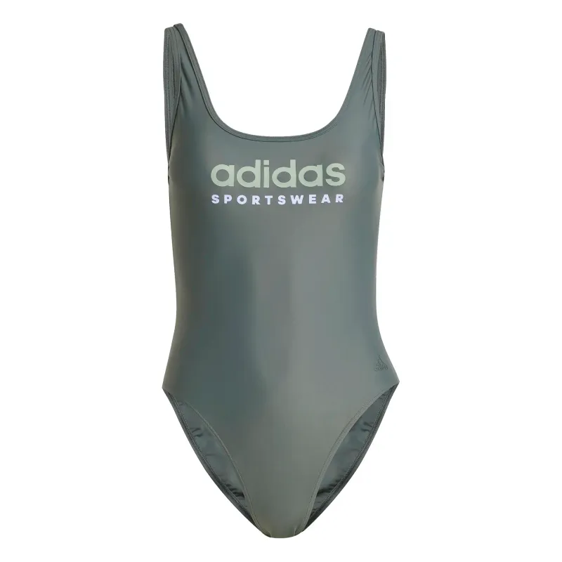 Adidas Einteiliger Badeanzug mit U-Rücken für Damen adidas Sportswear, Grün, – Produktbild 1 von 1