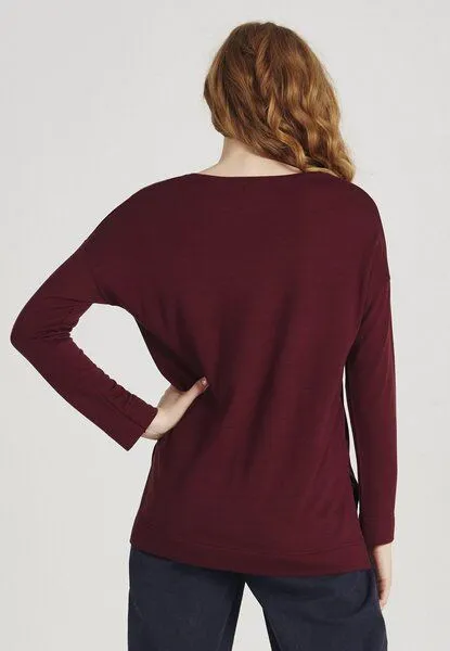Givn Berlin Givn Berlin Damen Sweater aus TENCEL Modal "Jules", Bordeaux, – Produktbild 3 von 4
