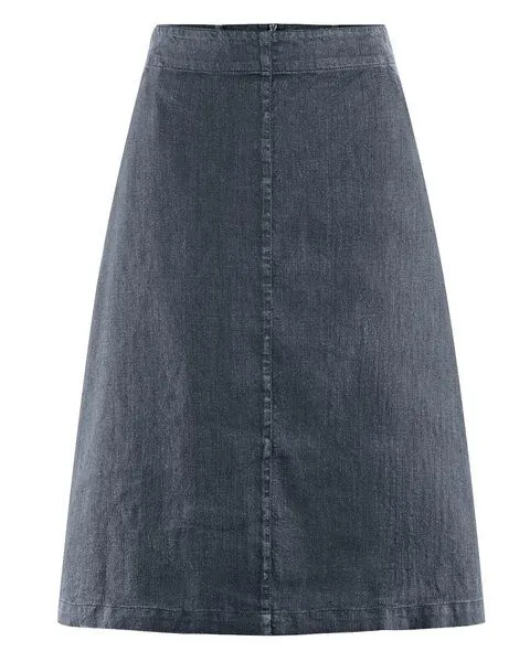HempAge HempAge Luftiger Midirock Hanf/Biobaumwolle, Dark (schwarz), – Produktbild 1 von 4