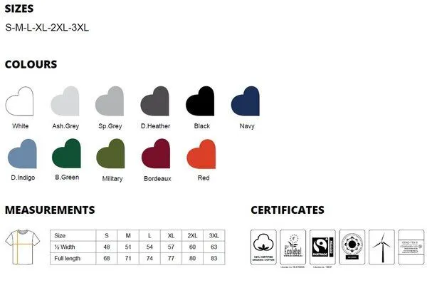 Neutral Neutral® Unisex T-Shirt Rollärmel Bio Baumwolle, Sports grey, – Produktbild 3 von 4